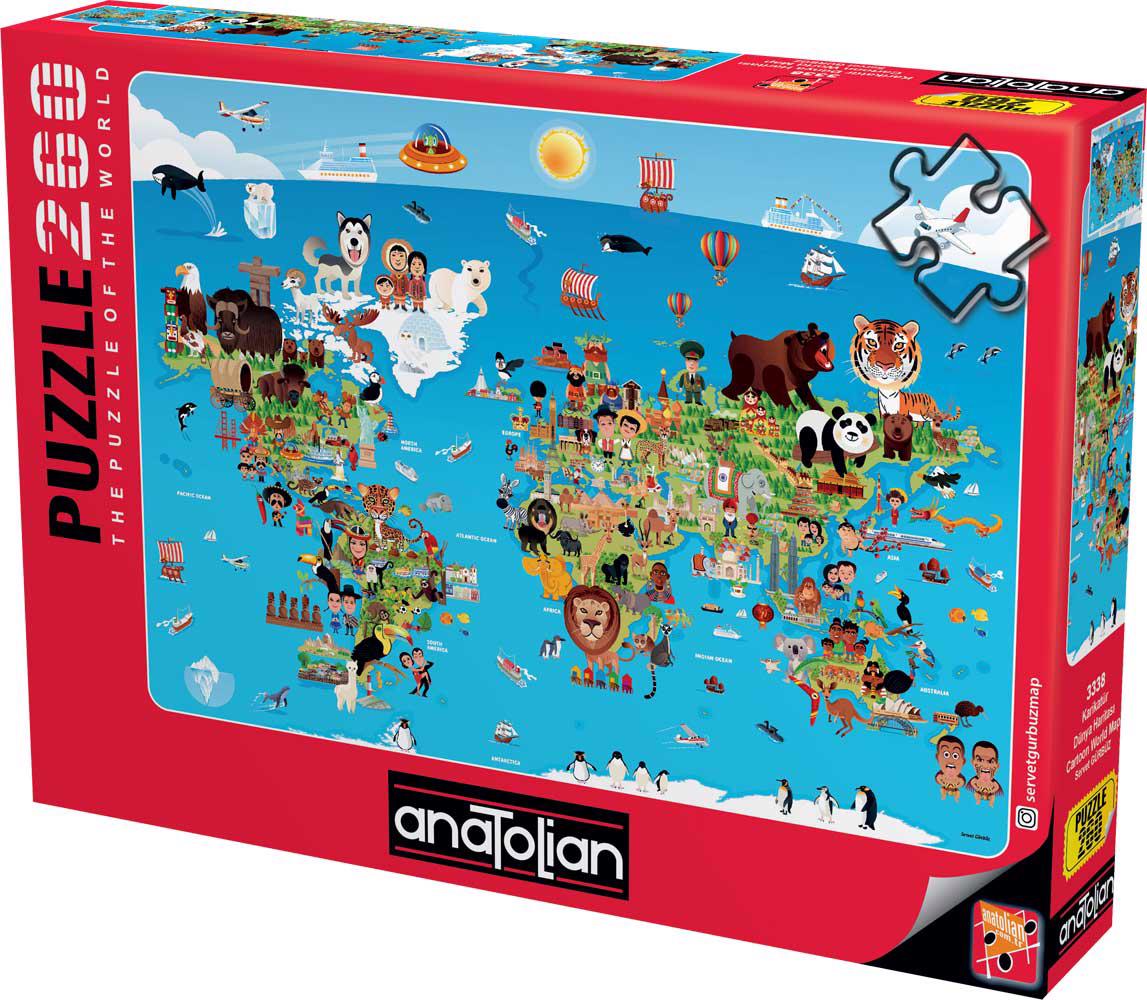Puzzle Cartoon world map