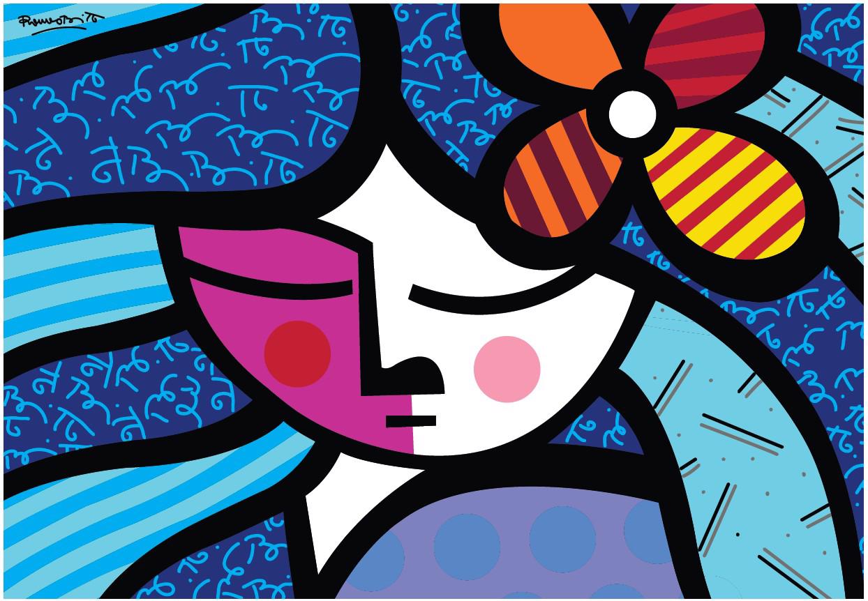 Puzzle Britto - Girl with flower