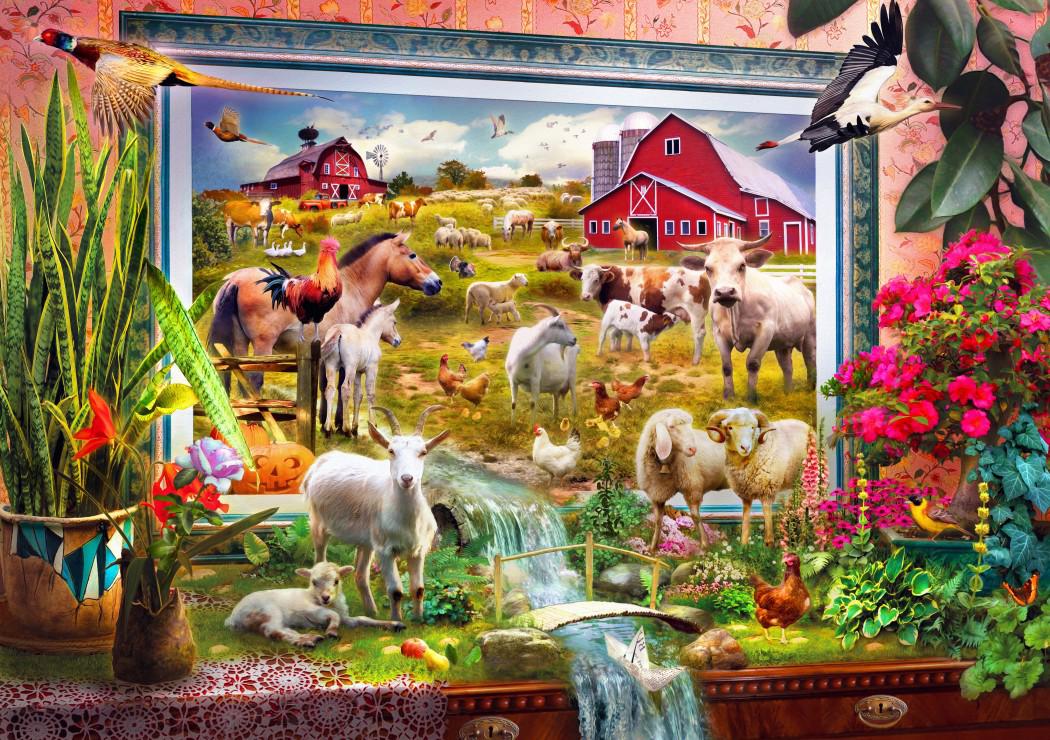 Puzzle Krasny: Peinture de la ferme magique 1000