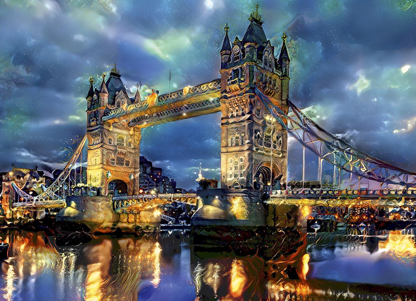 1000 Pezzi Puzzle città Tower Bridge Di Notte Londra Regno Unito 05740 