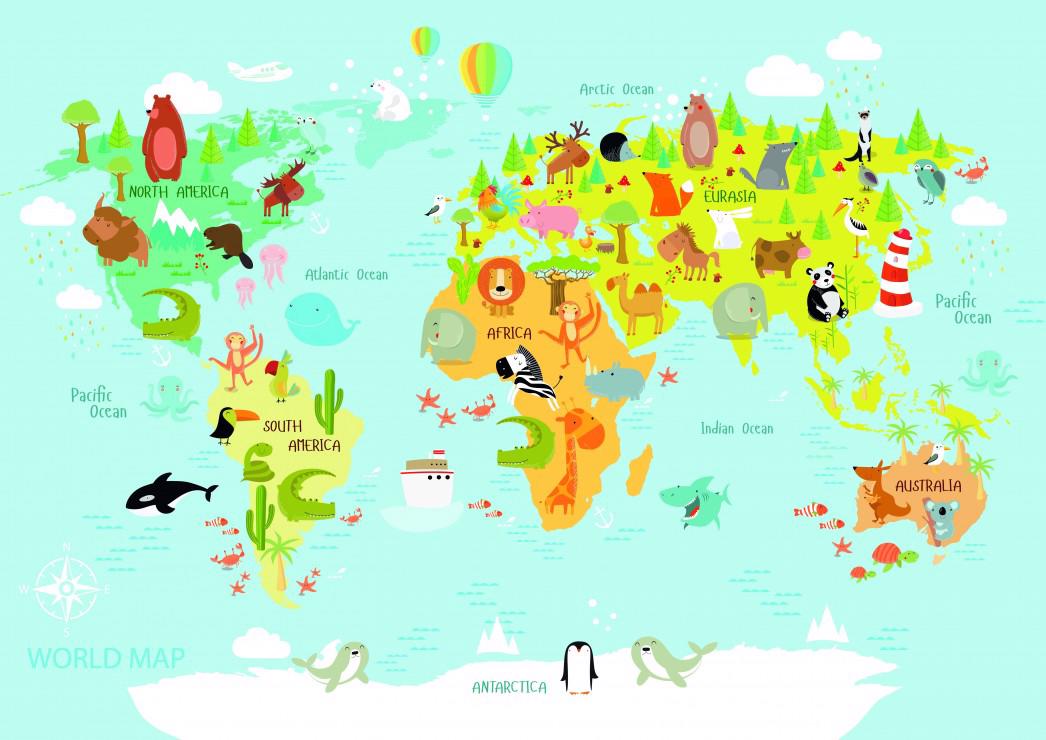 Puzzle Zemljevid sveta za otroke