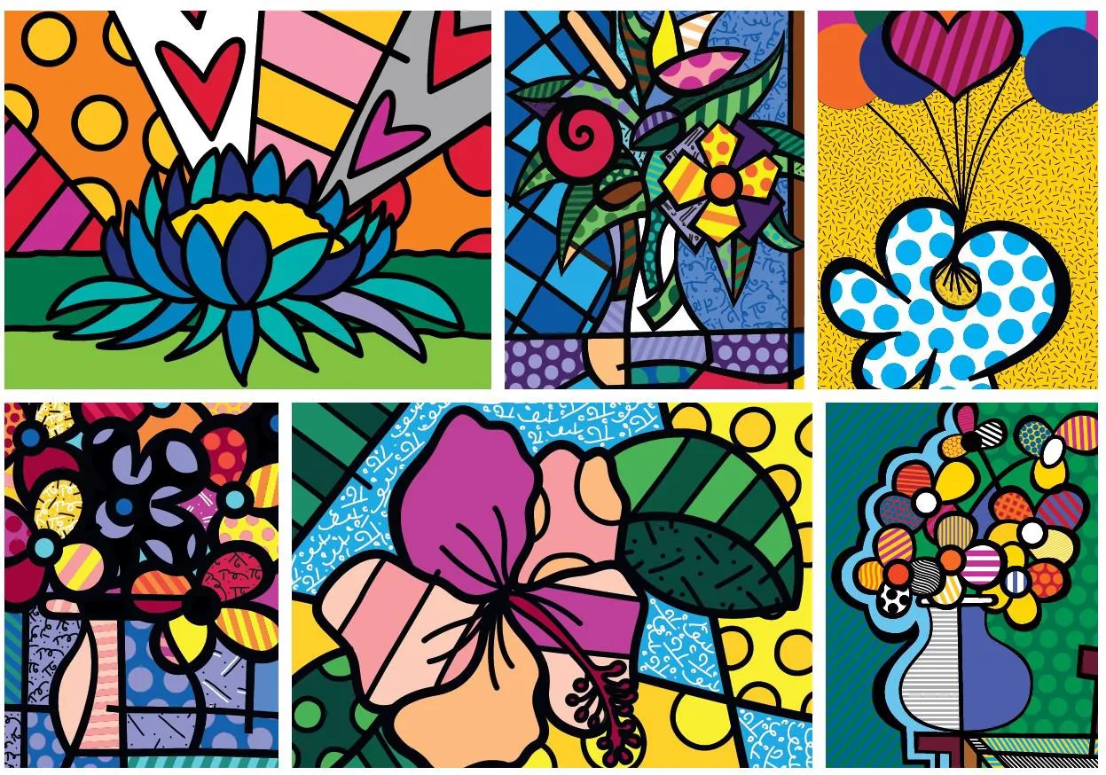 Puzzle Britto - Collage: Flowers II