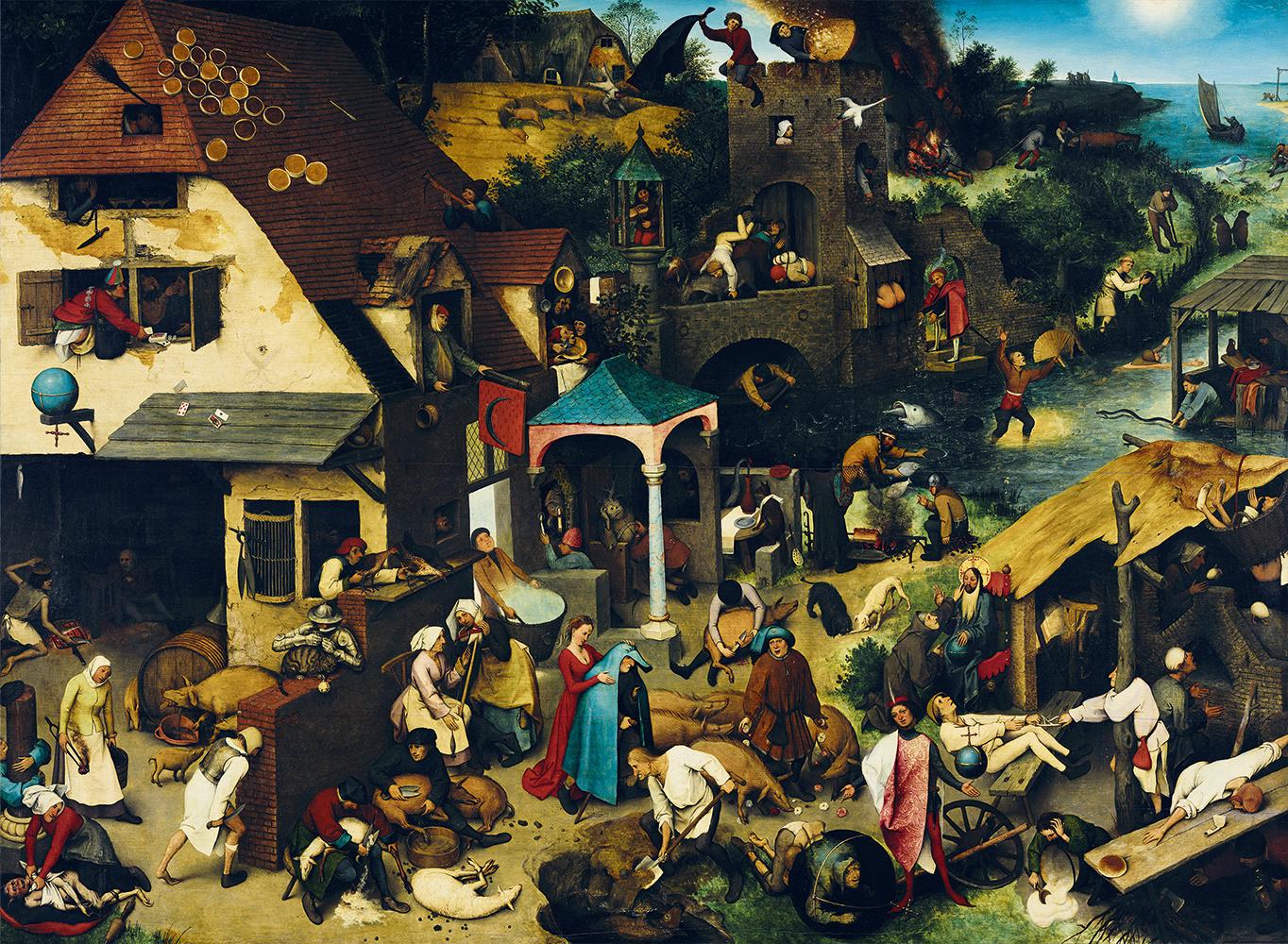 Puzzle Pieter Bruegel starejši - Nizozemski pregovori