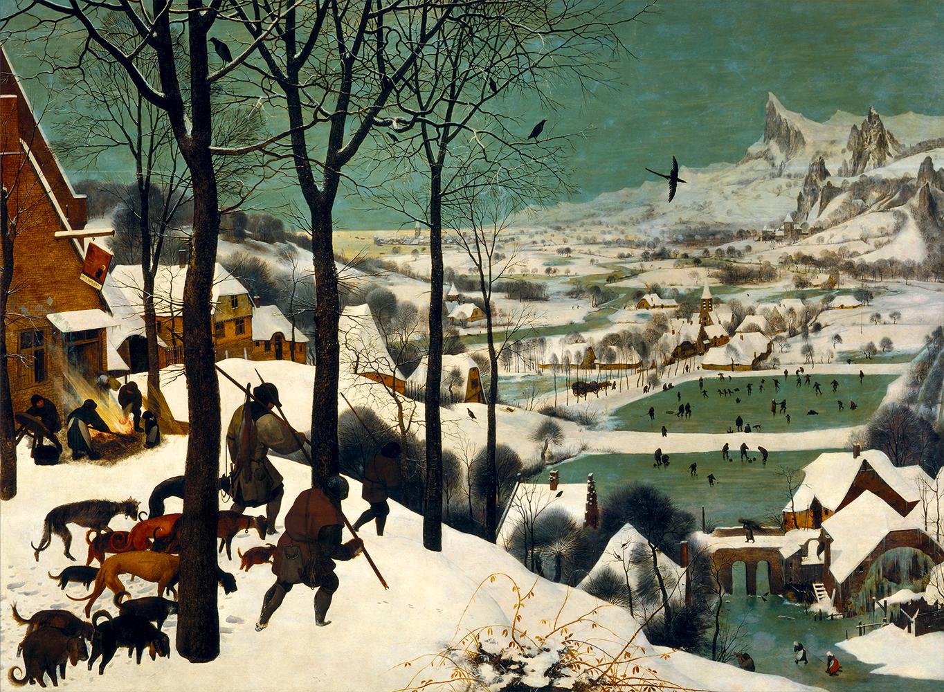 Puzzle Pieter Brueghel cel Bătrân - Vânători în zăpadă 3000