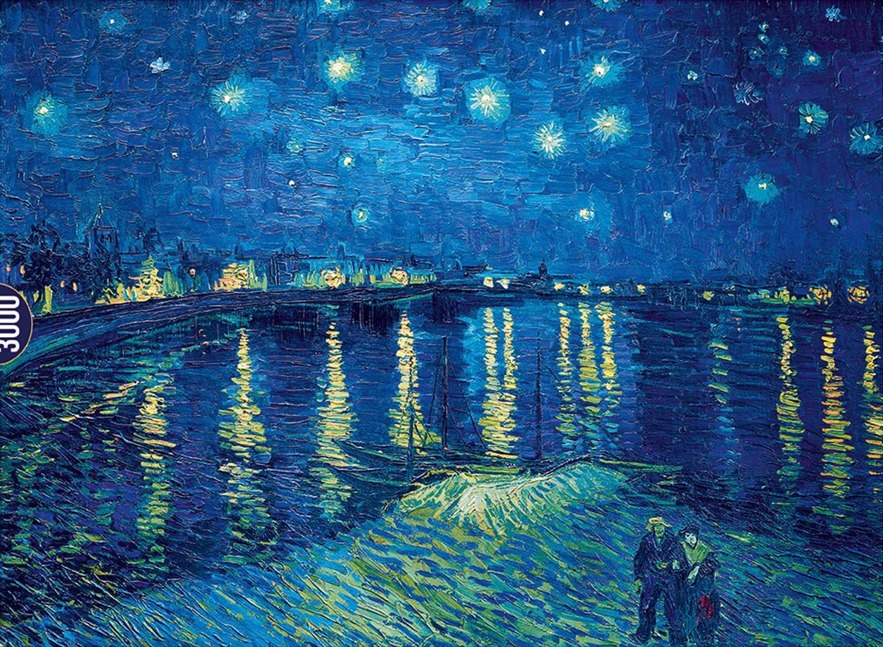 Puzzle Cutie deteriorată Van Gogh Vincent - Noapte înstelată peste Ron, 1888 - 3000 II