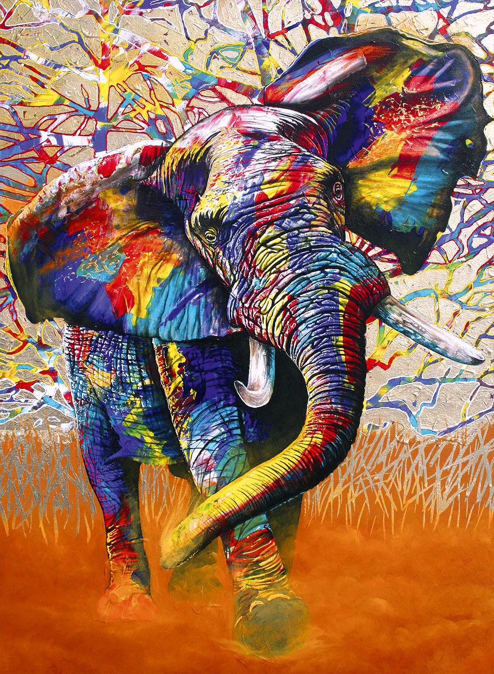 Puzzle Afrikai színek - Elefánt 