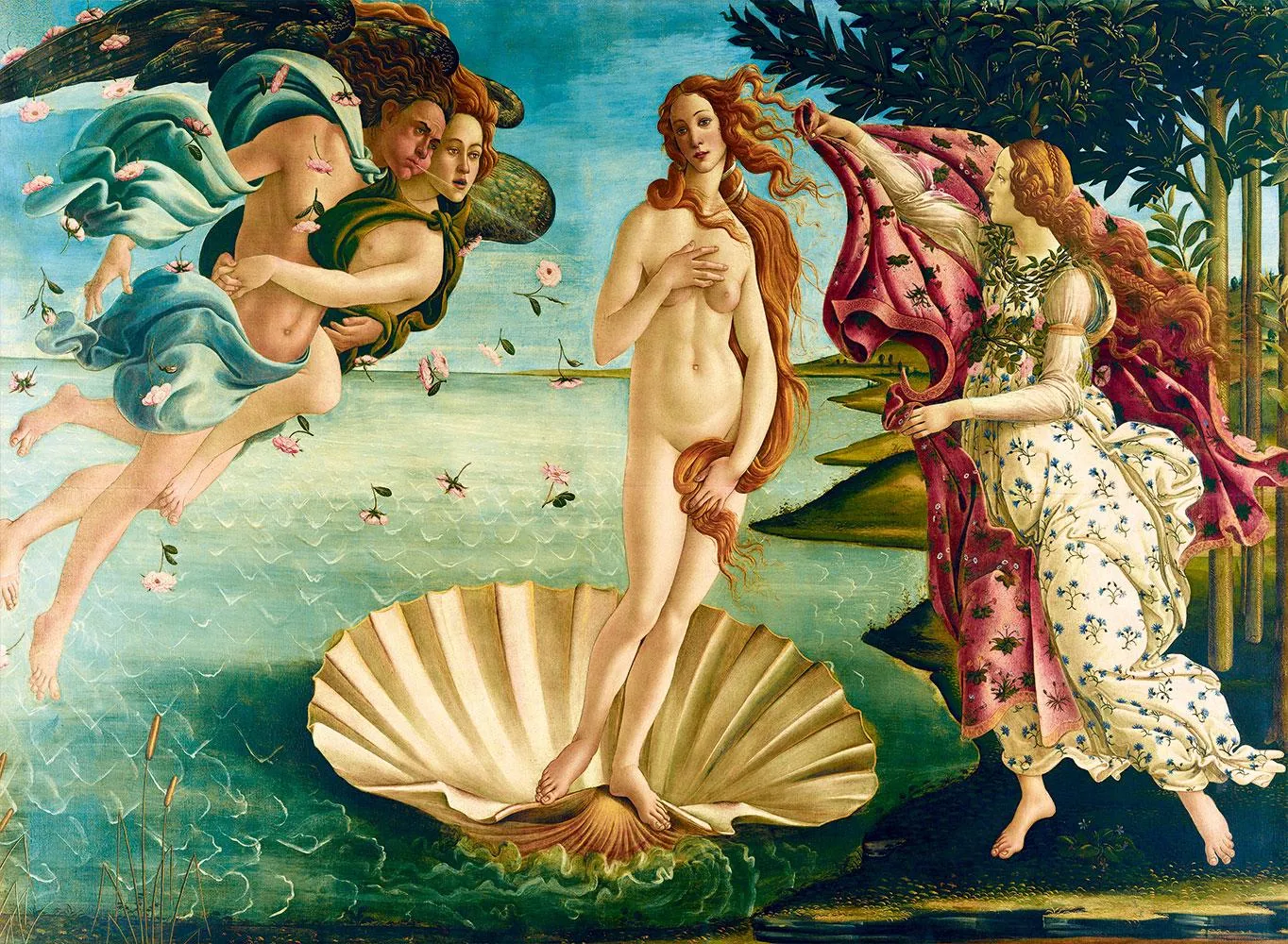 Puzzle Botticelli - The birth of Venus, 1485 4000