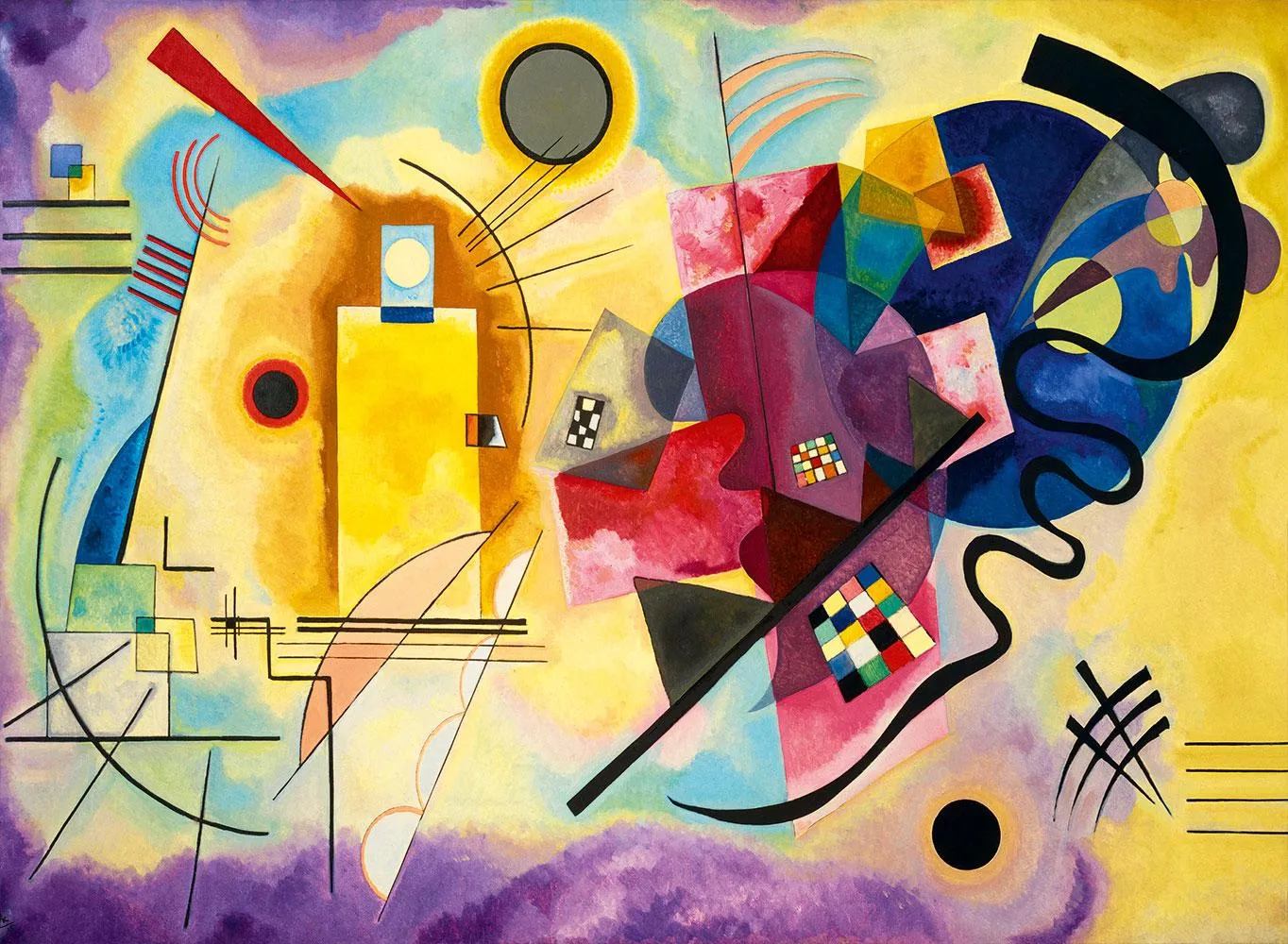 Puzzle Kandinski - rumena, rdeča, modra, 1925 - 6000