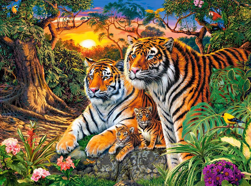 Puzzle Rodzina tygrysów 2000