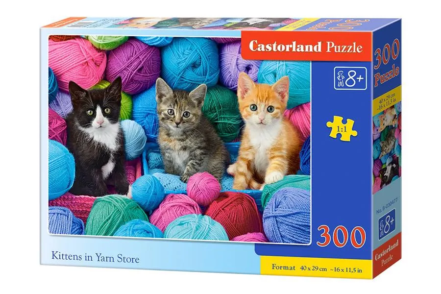 Puzzle Koťátka v obchodě s přízí 300