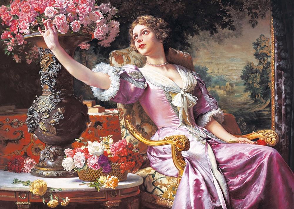 Puzzle Kobieta w fioletowej sukience NOWA KOLEKCJA