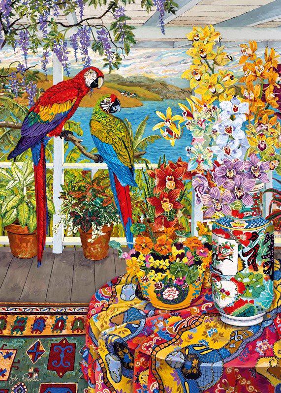 Puzzle Perroquets sur le porche