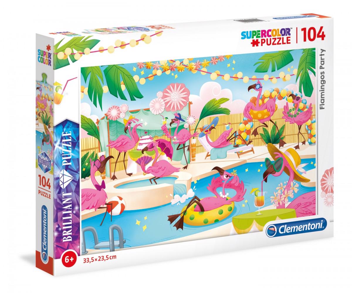 Puzzle Flamingo party brilliant 104