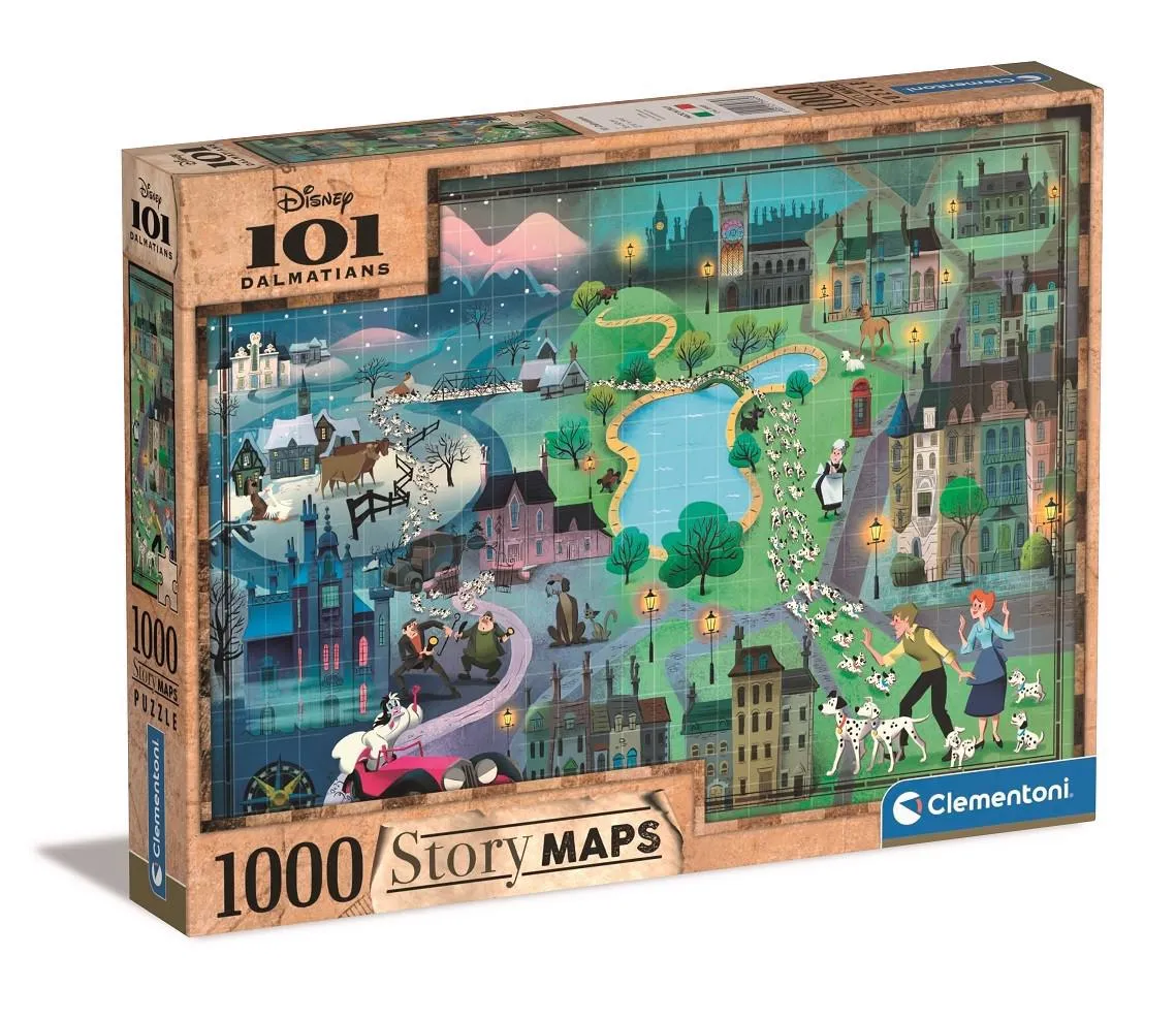 Puzzle 101 Dalmatíncov - mapa príbehu