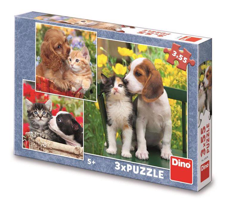 Puzzle 3x55 Animal friends