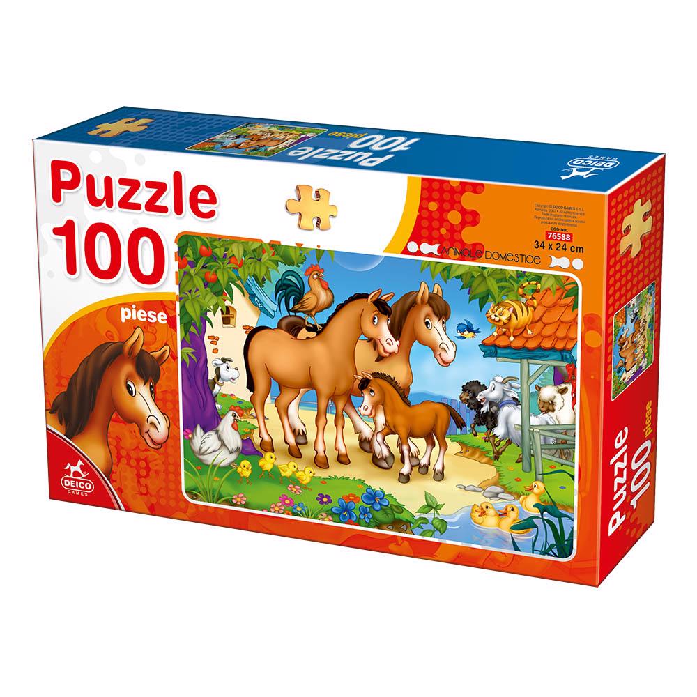 Puzzle Animale de fermă Cai