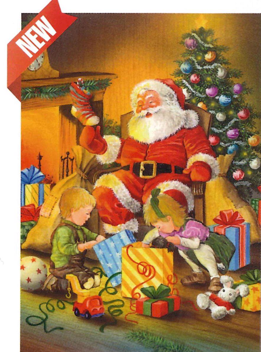 Puzzle Geschenke mit dem Weihnachtsmann auspacken