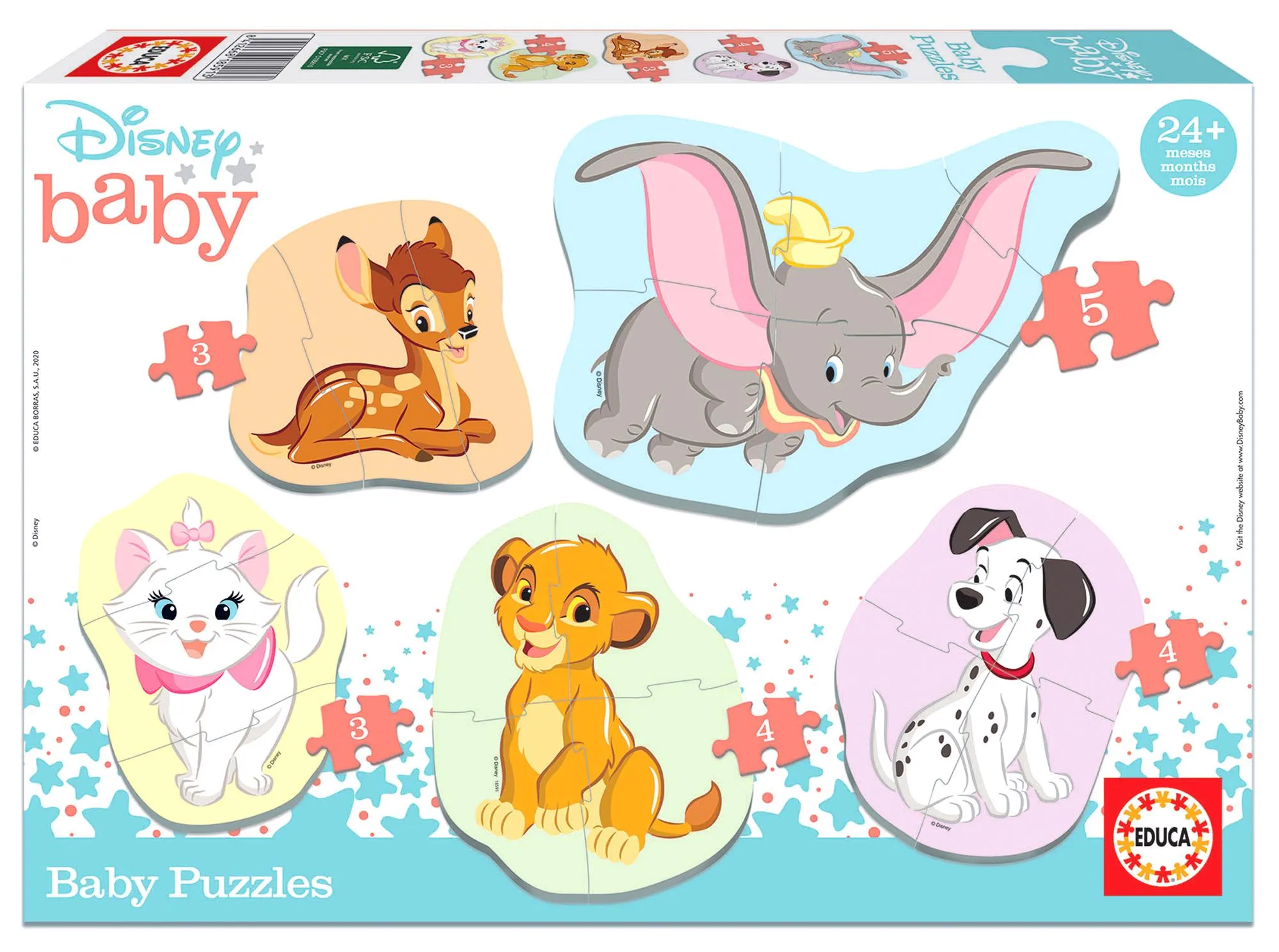 Puzzle 4en1 bébés animaux de Disney