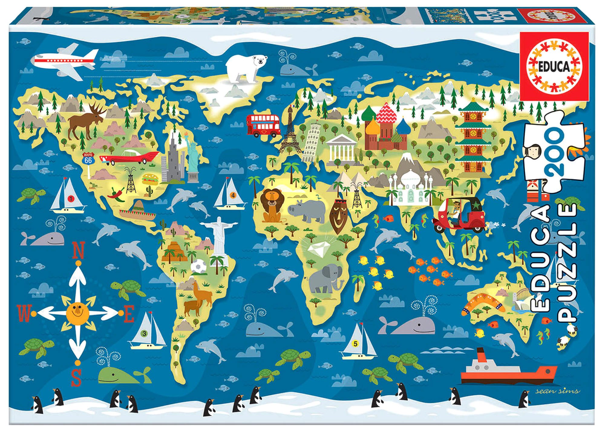 Puzzle Carte du monde 200