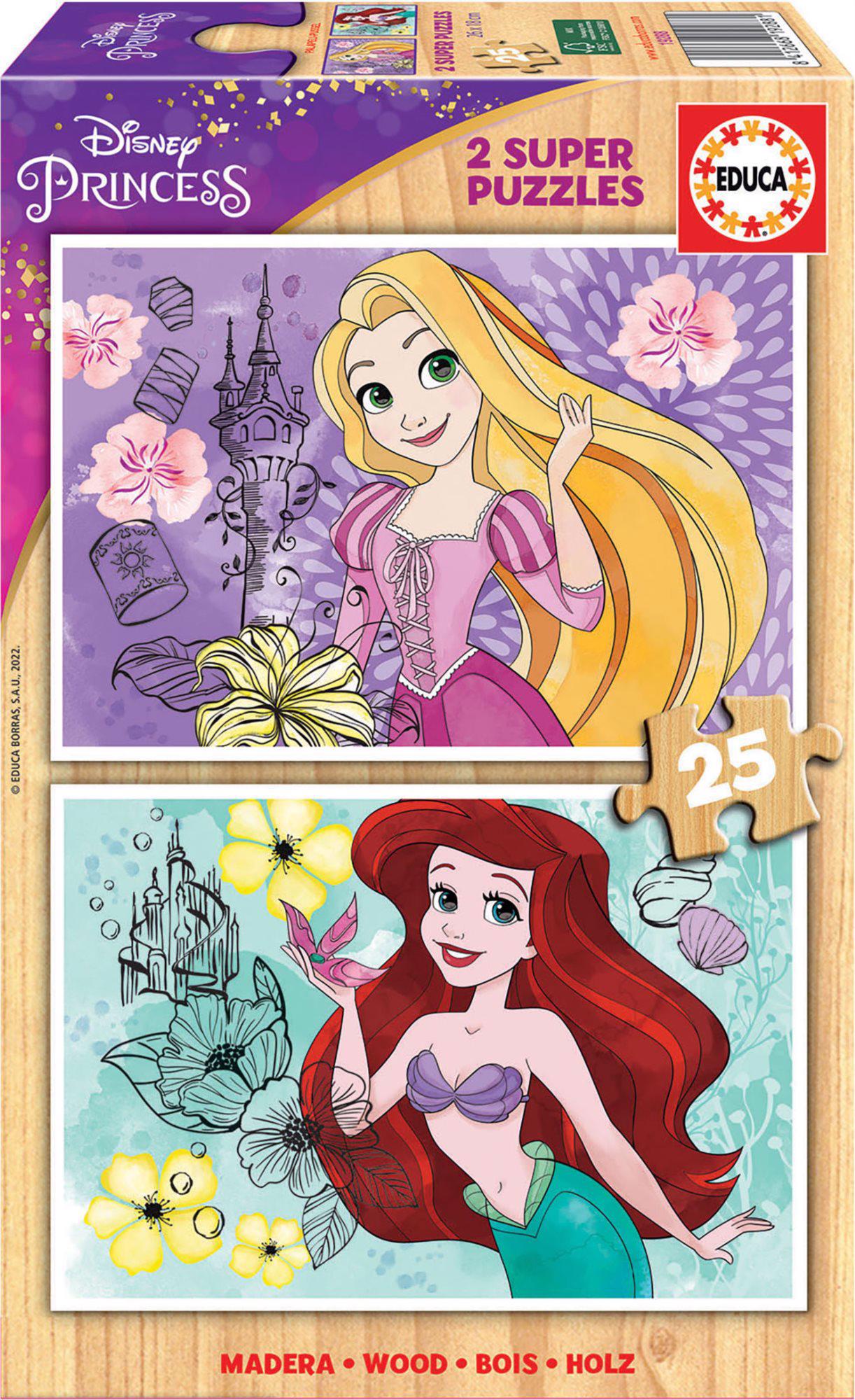 Puzzle 2x25 Princesas da Disney: Ariel, Locika