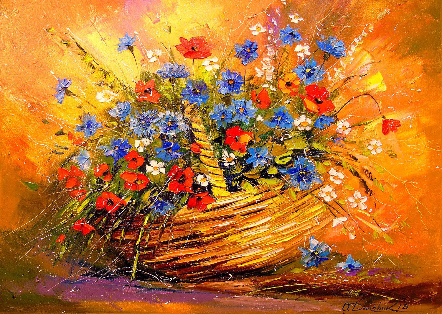 Basket with Flowers 1000