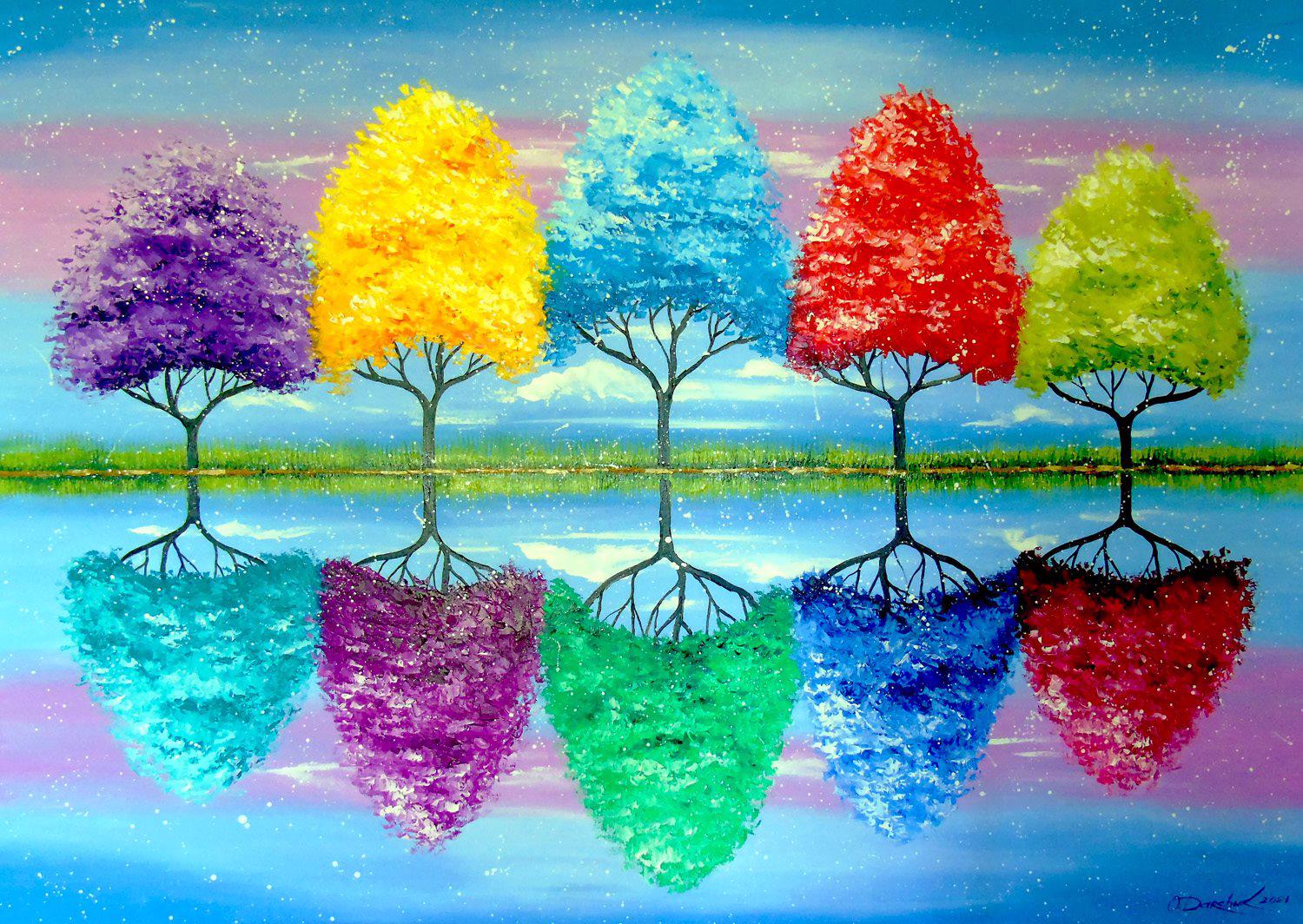 Puzzle Hvert træ har sin egen farverige historie