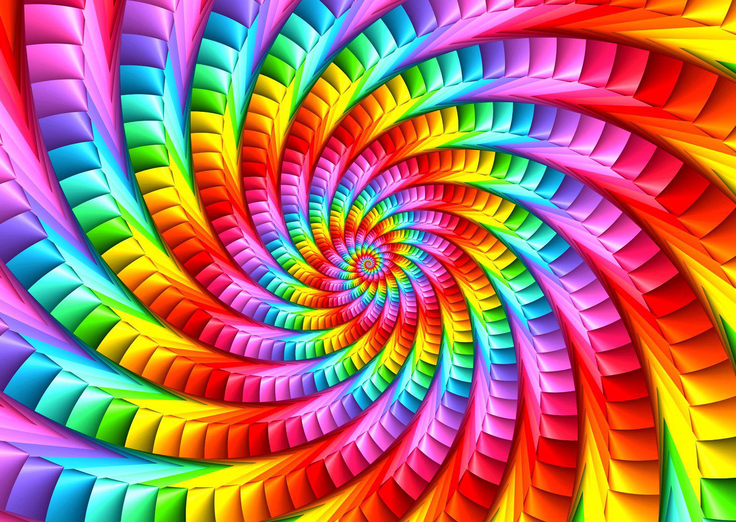 Puzzle Espiral psicodélica del arco iris