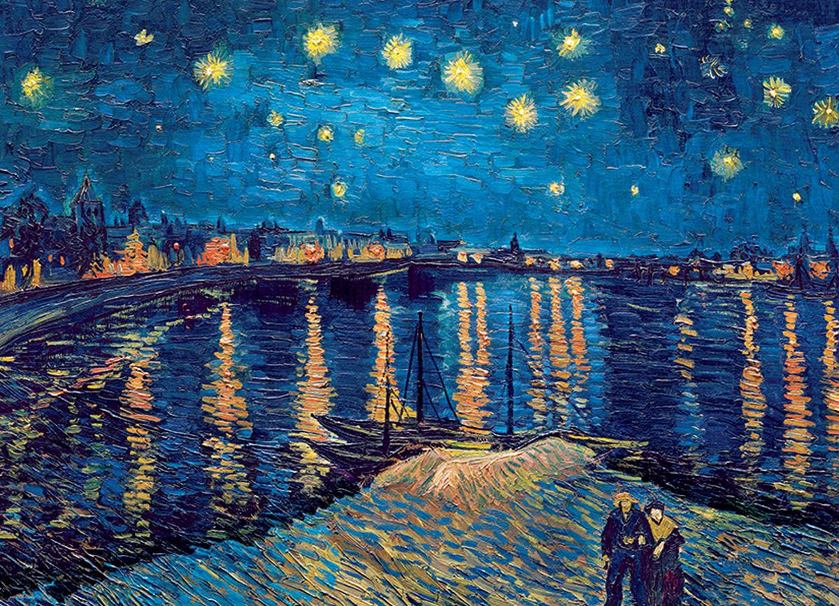 Puzzle Van Gogh Vincent - Stjernenat over Rhône, 1888