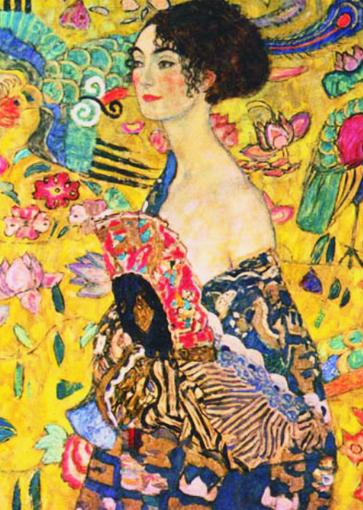 Puzzle Klimt Gustav: Doamnă cu evantai