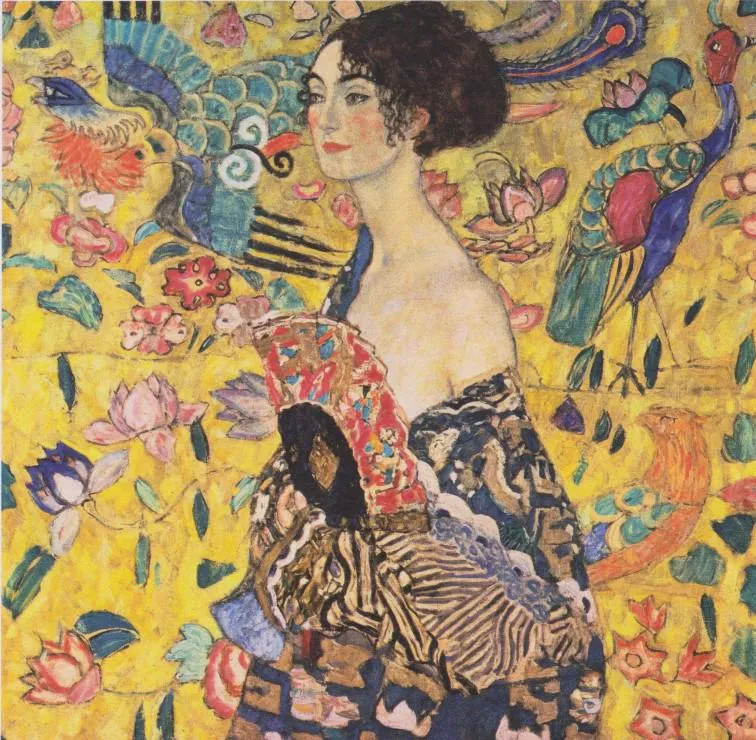 Puzzle Gustav Klimt: Dame à l'eventail, 1917-1918 - 1000