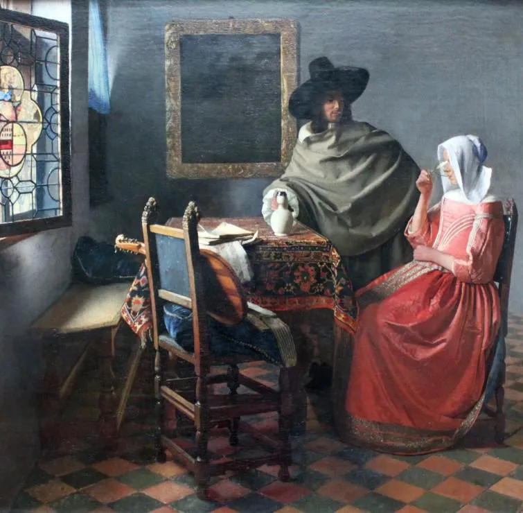 Puzzle Johannes Vermeer: ​​Pohár vína