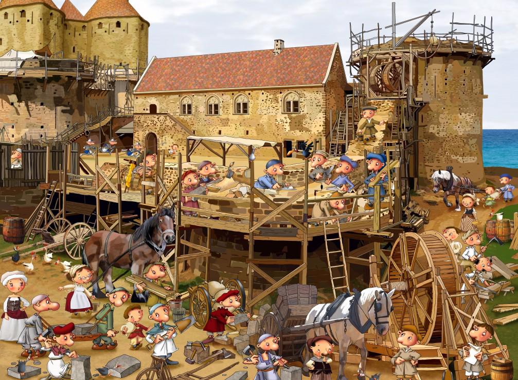 Puzzle François Ruyer: Construction in the Middle Ages