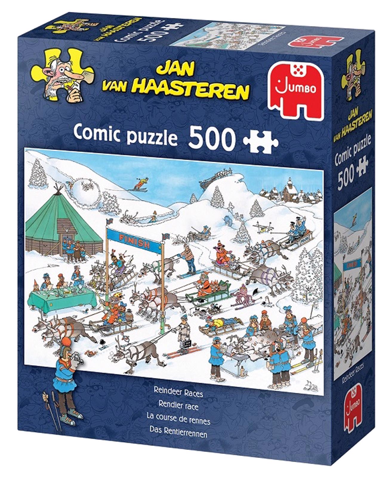 kans Whitney gras Puzzle Jan van Haasteren - Reindeer Races, 500 pieces | PuzzleWholesale.eu