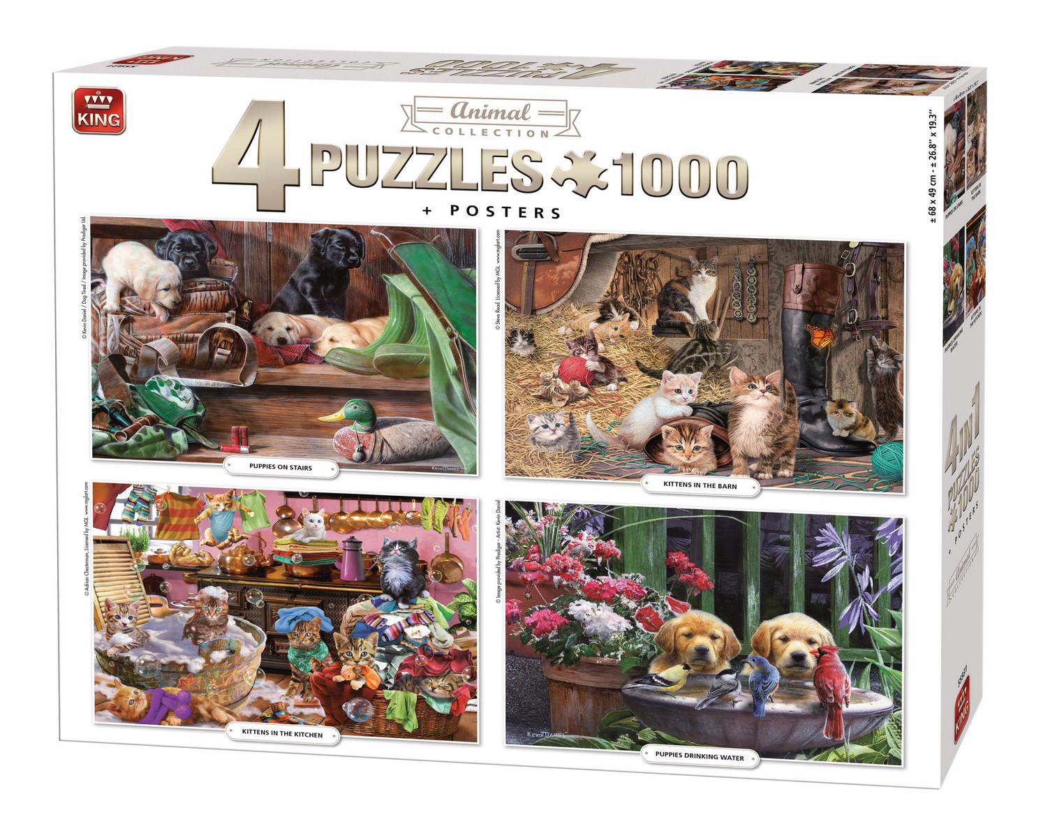 Puzzle 4x1000 Állatgyűjtemény