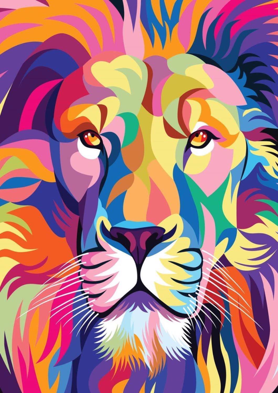 Puzzle Färgglada lejon 1000
