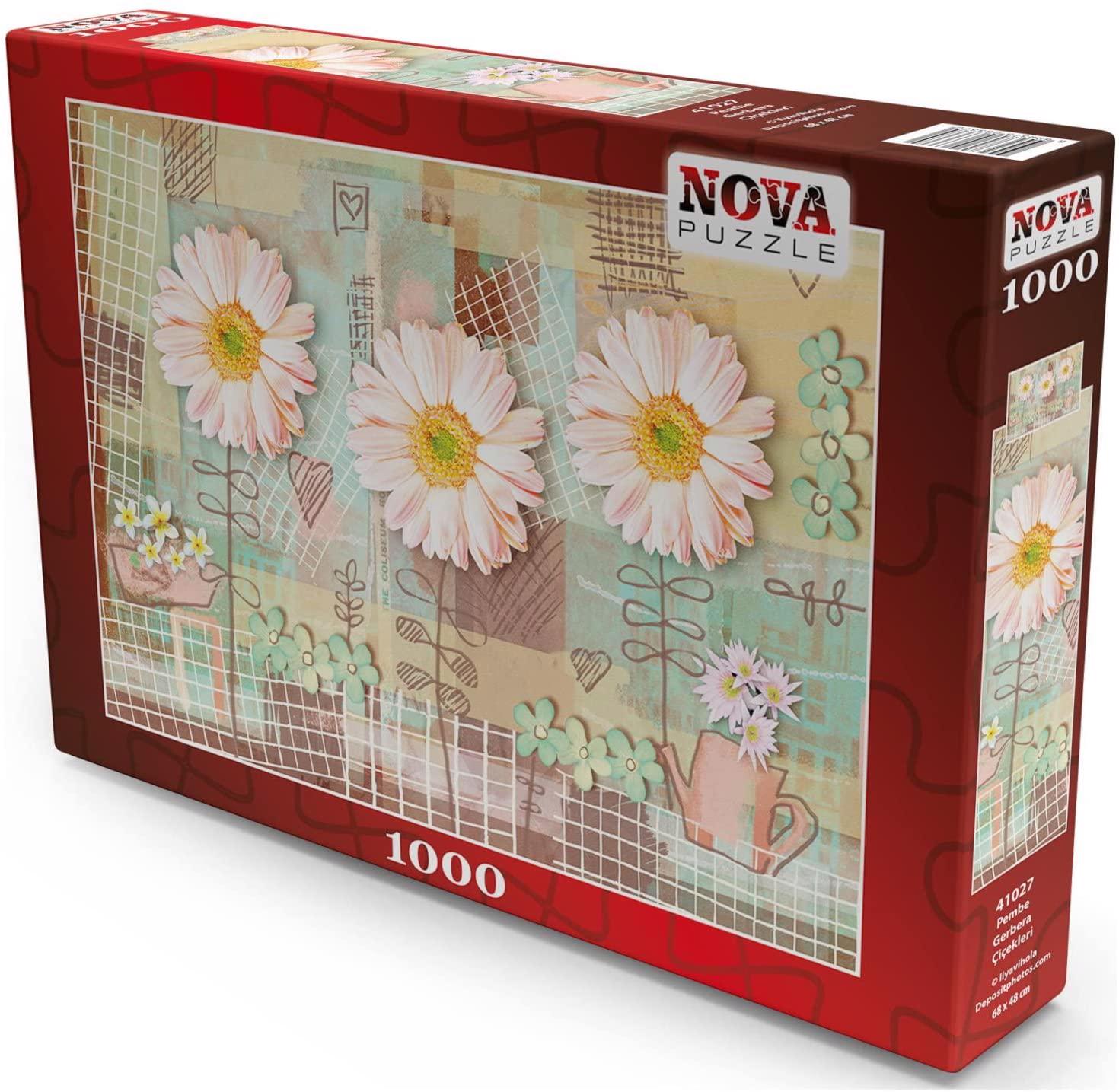 Puzzle Pink Gerbera blomster