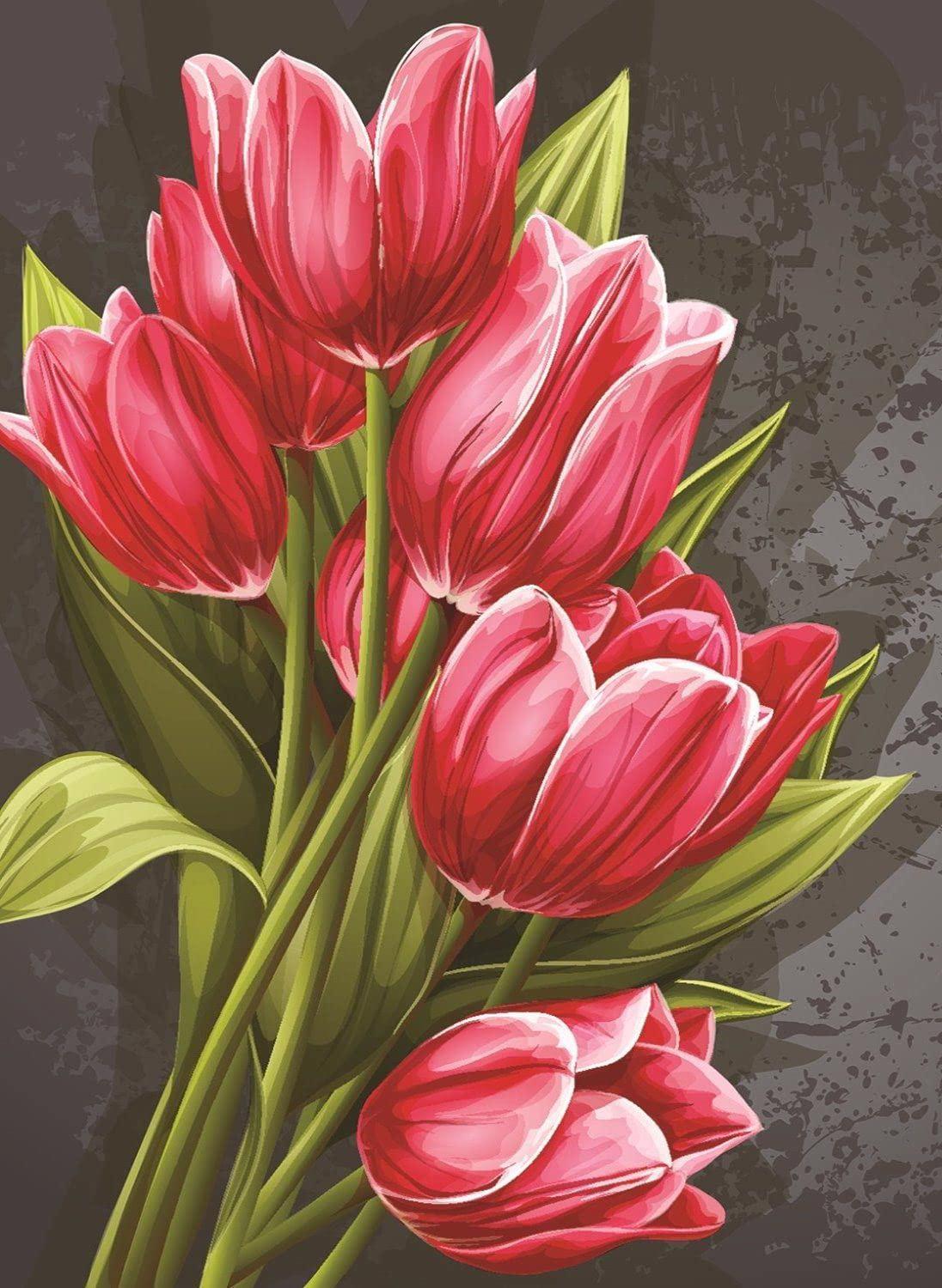 Puzzle Červené tulipány
