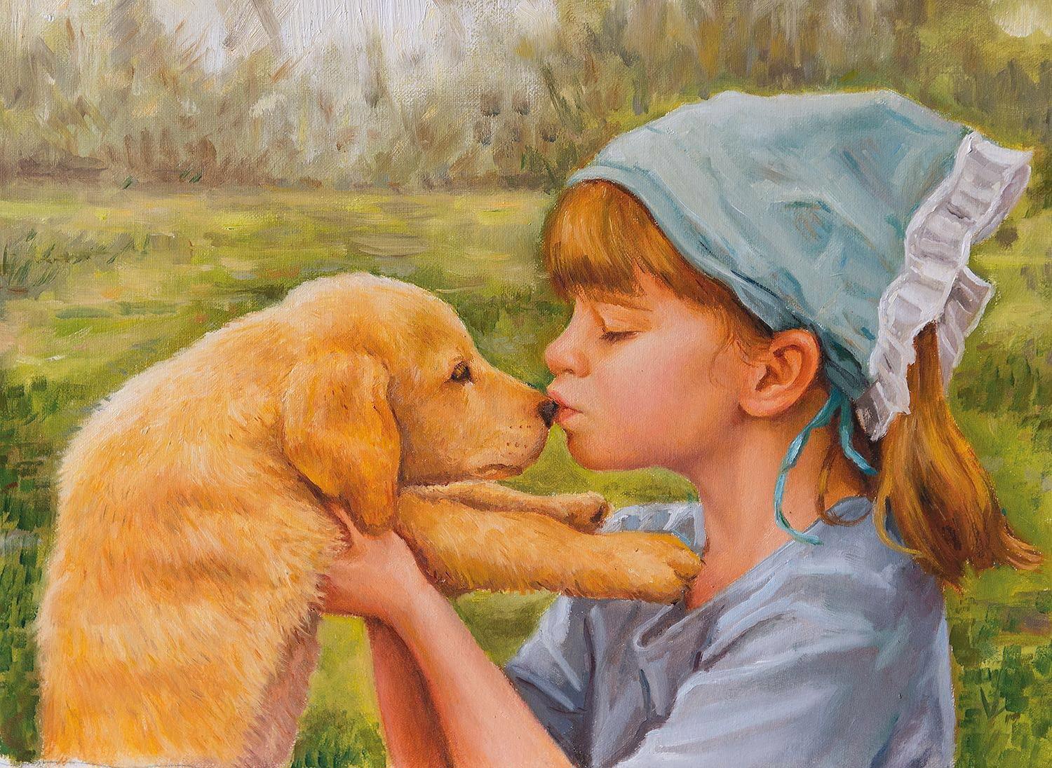 Puzzle De hond en de liefde van het kleine meisje