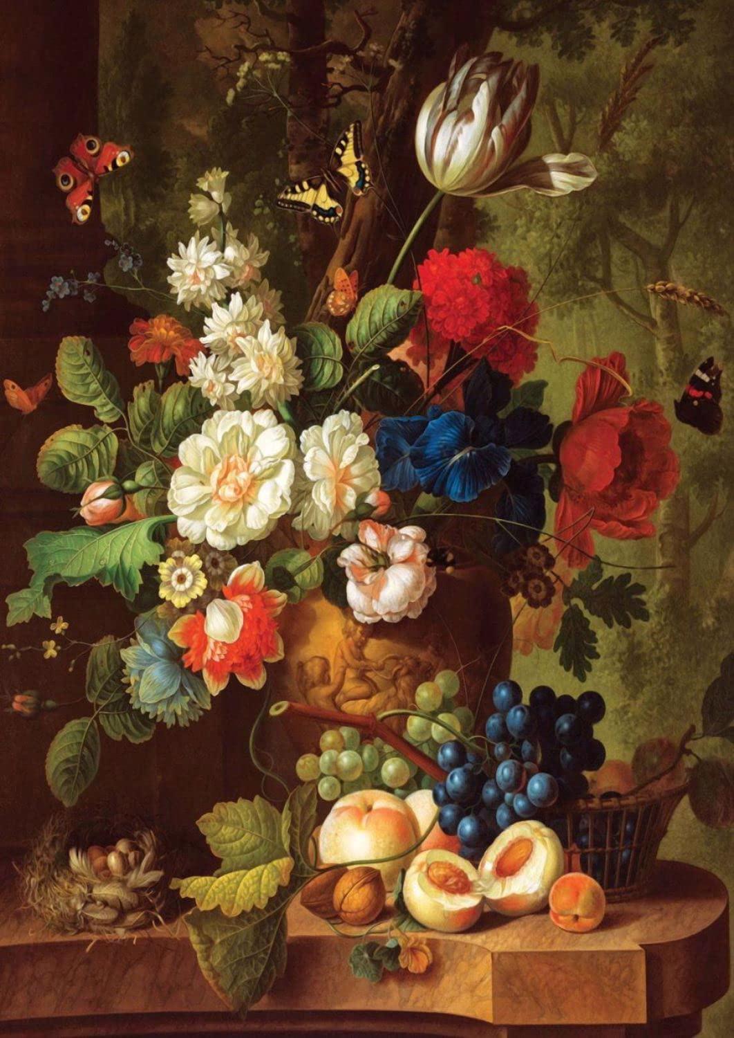 Puzzle Zátišie kvetov a ovocia