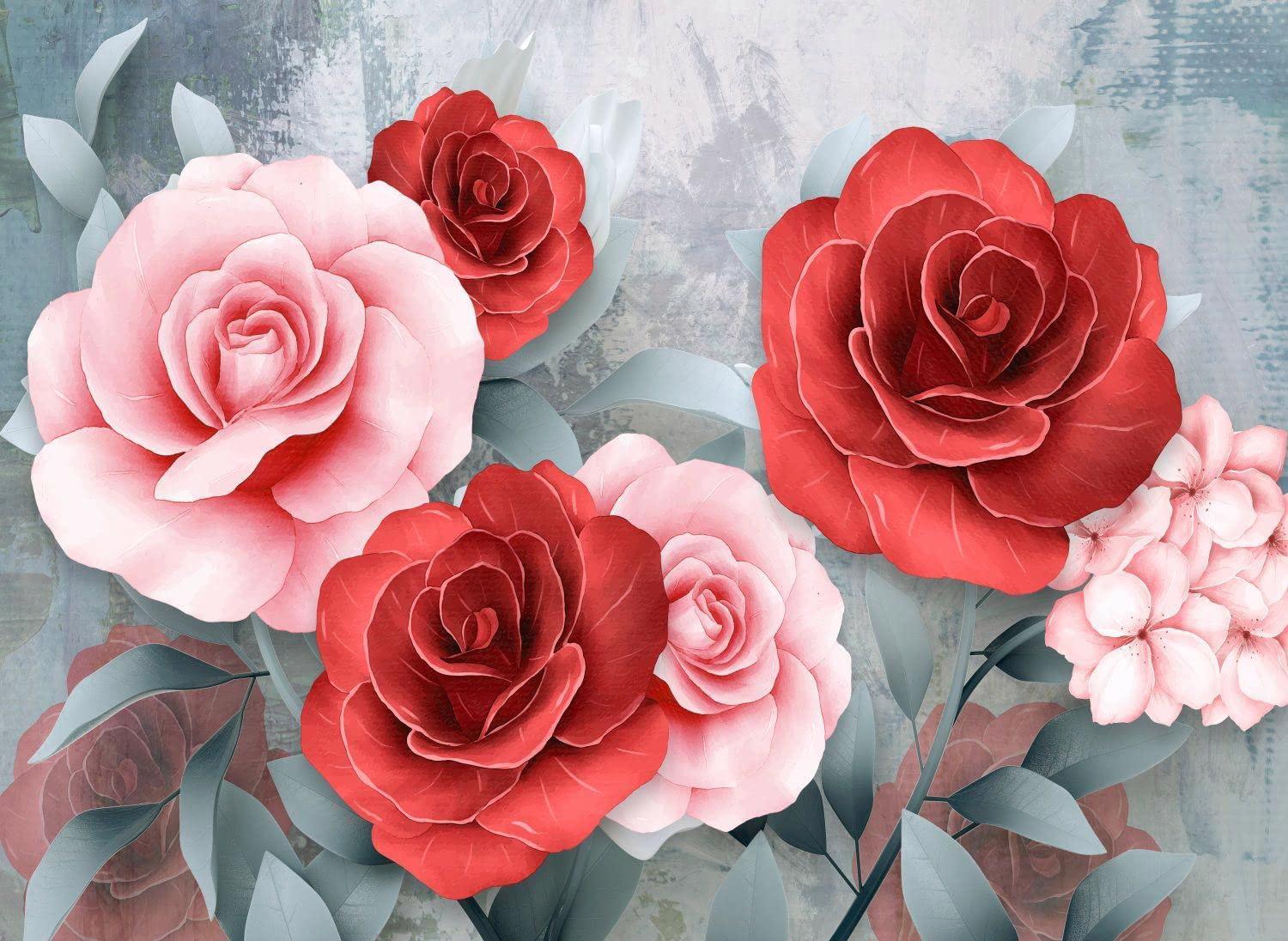 Puzzle Trandafiri roz și roșii