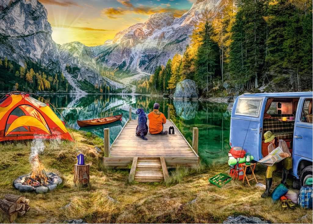 Puzzle Vacanță în camping