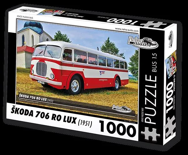 Puzzle AVTOBUS št. 15 Škoda 706 RO LUX (1951) - 1000