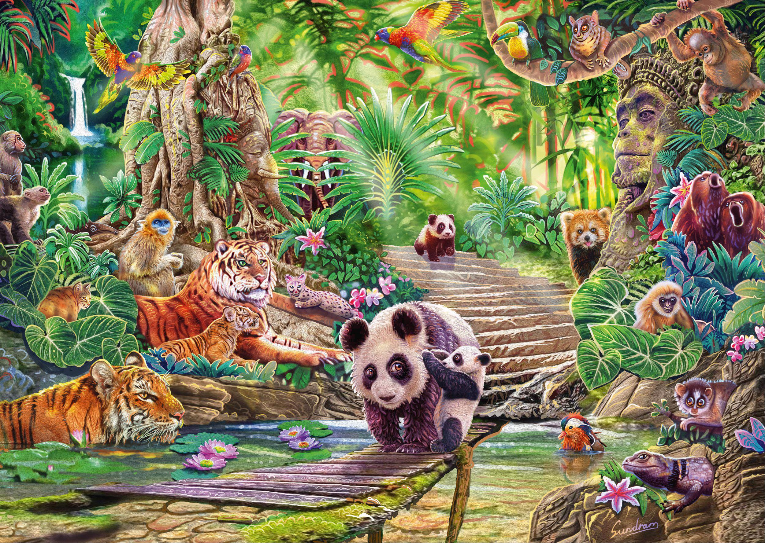Puzzle Sundram: Aziatische dieren in het wild