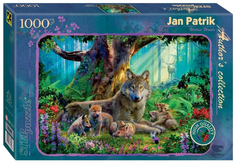 Puzzle Jan Krasny: Wölfe im Wald