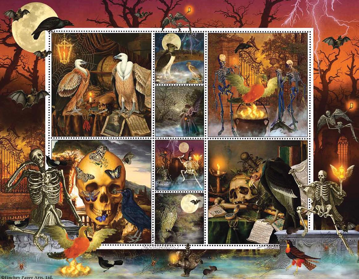Puzzle Halloween Stamps: Skeleton Dance