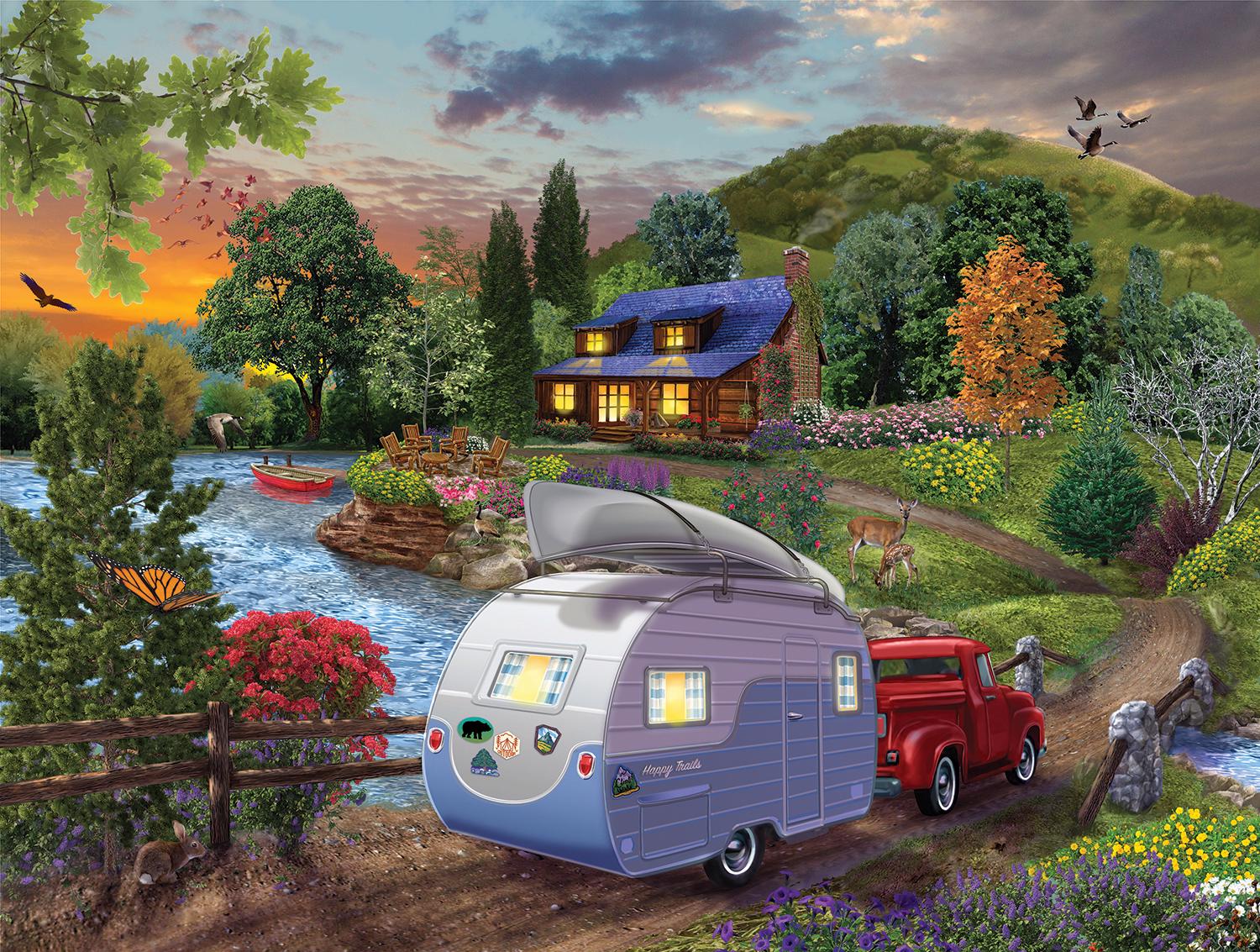 Puzzle Illustrations - Campers Coming Home