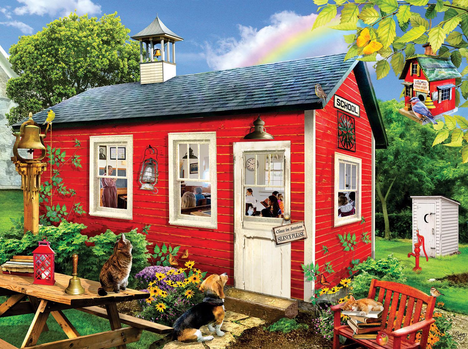Puzzle Lori Schory - Mala rdeča šolska hiša