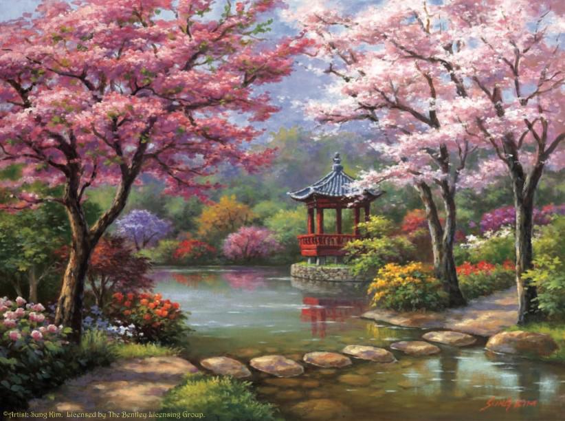 Puzzle Sung Kim - Pagoda de primăvară