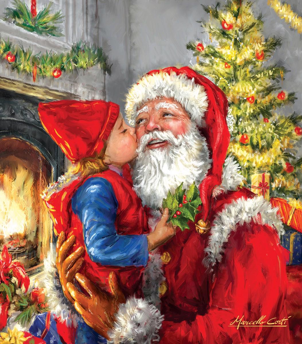 Puzzle Ljubljenje Djeda Mraza