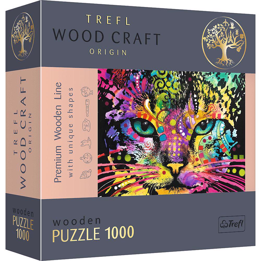 Puzzle Colorful wooden cat